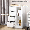 Freestanding Bathroom Cabinet, 4 Drawer Storage Cupboard with Door for Living Ro