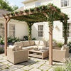 3 x 3 m Wooden Pergola, Garden Pergola Gazebo Grape Trellis, Maple Wood-effect