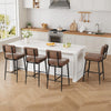 2pcs Counter Height Bar Stool Faux Leather Upholstered Barstools with Backrest🔥