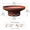 Large Metal Garden Fire Pit Outdoor Patio Camping Rusted Bowl Log Burner 70cm