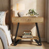 End Side Table for Living Room, Narrow Couch Arm Side Table with Storage Shelves
