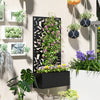 Outsunny Metal Garden Bed w/ Trellis Raised Planter w/ Privacy Panel Refurbished