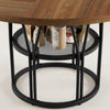 Round Dining Table for 4-6 People, 120cm Farmhouse Wooden Kitchen Dinner Table.