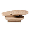 Triplo Round Wooden Rotating Coffee Table In Sanremo Oak
