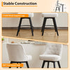 2PCS Swivel Bar Stools Counter Height Upholstered Kitchen Island Chairs w/ Backs