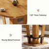 Round Bar Table, 39.4" H High Top Cocktail Bistro Pub Table with Metal Footrest