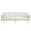 Modern Velvet Sofa Bed 2 Seater Click Clack Sofa Settee Recliner Couch White