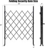 Single Folding Security Gate 85"x85" Door 360° Rolling Barricade Gate w/ Padlock