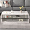 Xono High Gloss Coffee Table With Shelf In Magnesia Marble Effect