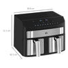 8L Dual Zone Air Fryer w/ 10 in 1 Function Sync Cook & Sync Timer Refurbished