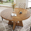 Round Dining Table, 120 cm Farmhouse Kitchen Table for 4 People for Dining Room