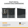 9 x 6ft Large Metal Shed Outdoor Garden Tools Storage House with 2 Door & Window