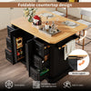 Mobile Kitchen Island Cart w/ Drawers, Adjustable Worktop, Storage Cabinet Black