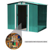 8 x 8FT Metal Garden Shed Log Bike Tool Storage Sheds with Floor Foundation Base