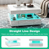 High Gloss LED Coffee Table With 2 Drawers Modern 2 Tier Square Centre Table