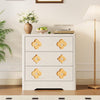 3 Drawer Chest of Drawers MDF Storage Unit Floral Front Crystal Handles Bedroom
