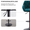 Set of 2/4 Bar Stools Velvet w/Armrest 8cm Thick Seat Swivel Bar Chair Breakfast