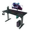 140×70 cm Gaming Desk with Cup Holder & Headphone Hook, Ergonomic Computer Desk