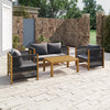 4 Seater Grey Rope Garden Sofa Set - Como FTR089