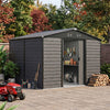 10x6FT Garden Shed Metal Apex Roof Outdoor Storage XL House With Free Foundation