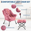 Comfy Lazy Chair with Footstool Relax Lounge Chair Accent Armchair Sofa Chair