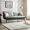 Fabric Sofa Bed 3 Seater Grey Charcoal Duo Contrast Fabric Chrome Legs Recliner