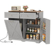 Tilt Out Trash Can Cabinet With Charging Station 2 Drawers Adjustable Grey