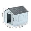 Outdoor Large Dog Kennel Grey Durable Plastic Winter House Insulating Waterproof