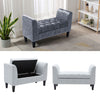 Modern Rolled Arm Bed End Bench Storage Box Footstool Bedroom Footrest Wood Legs