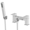Modern Chrome Bathroom Bath Shower Mixer Filler Tap Brass Square Handset Hose