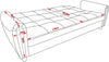 3 Seater Zinc PU Leather Sofa Bed with Hidden Storage For Living Room Furniture