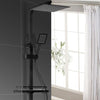 Bathroom Thermostatic Mixer Shower Set Square Black Twin Head Exposed Valve