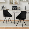 2Pcs Black Dining Chairs Velvet Padded Seat Dining Room Chair Modern High Back