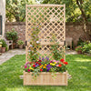 Indoor Outdoor Freestanding Privacy Screen Raised Garden Bed w/ Trellis