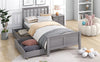 2 Drawers 3ft Single Wooden Solid Gray Pine Kids Storage Bed Frame 190x90 Grey