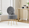 Vanity Chair Fluffy Padded Seat Bedroom Living Room Accent Chair Metal Leg Grey