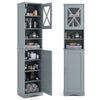 Bathroom Narrow Corner Floor Cabinet Storage Cabinet-Grey