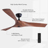 VONLUCE 52" Modern Ceiling Fan w Light & Remote 6 Speeds Reversible Motor 132cm