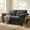 2 Seater Sofa, Chenille Sofa with Spring Cushions, Wide Armrests