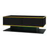 Modern High Gloss Black Coffee Table w/ LED Lights Drawers Storage Compartment