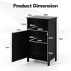 Freestanding Storage Organizer Wooden Bathroom Floor Cabinet-Black
