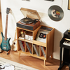 Large Record Stand with Storage, Record Player Stand with Shelf, Vinyl Record Ho