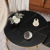 Set of 2 Nesting Coffee Table Round Stacking Side End Table White Black