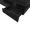 Coffee Table with Storage Drawers & LED Strips Black Tea Table for Living Room