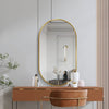 Industrial Style Oval Wall Mounted Mirror Bathroom Hanging Vanity Mirrors 70cm