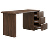 Dark Wood Modern Office Desk with Drawers - Banks BNK002