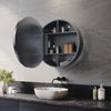 Bathroom Mirror Cabinet with 3 LED Light Socket Demister Round Storage 600x600mm