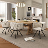 2PC Swivel Velvet Dining Chairs Rotatable Metal Legs Kitchen Chairs Modern Beige