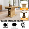 EXTENDABLE DINING TABLE RECTANGULAR KITCHEN DINING ROOM TABLE WITH STORAGE, OAK