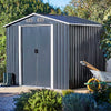 8x8 FT Peak Roof Steel Storage Shed, Pre-drilled Steel Panels, Outdoor Tool Shed